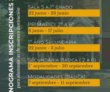 Cronograma Fechas Inscripciones 2027